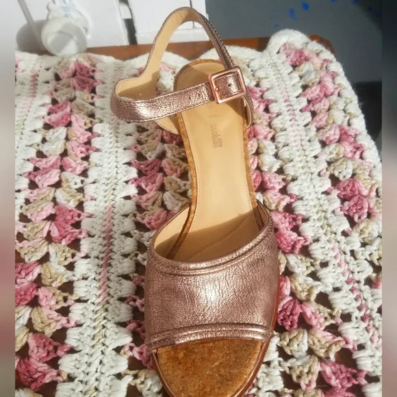 Clark Ellis Clara Rose Gold Heeld Sandals